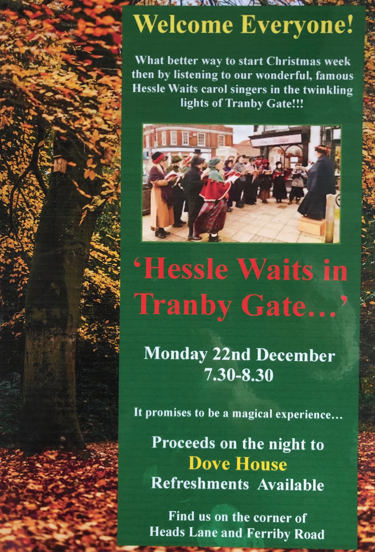 The Hessle Waits in Tranby Gate: Monday 22nd December